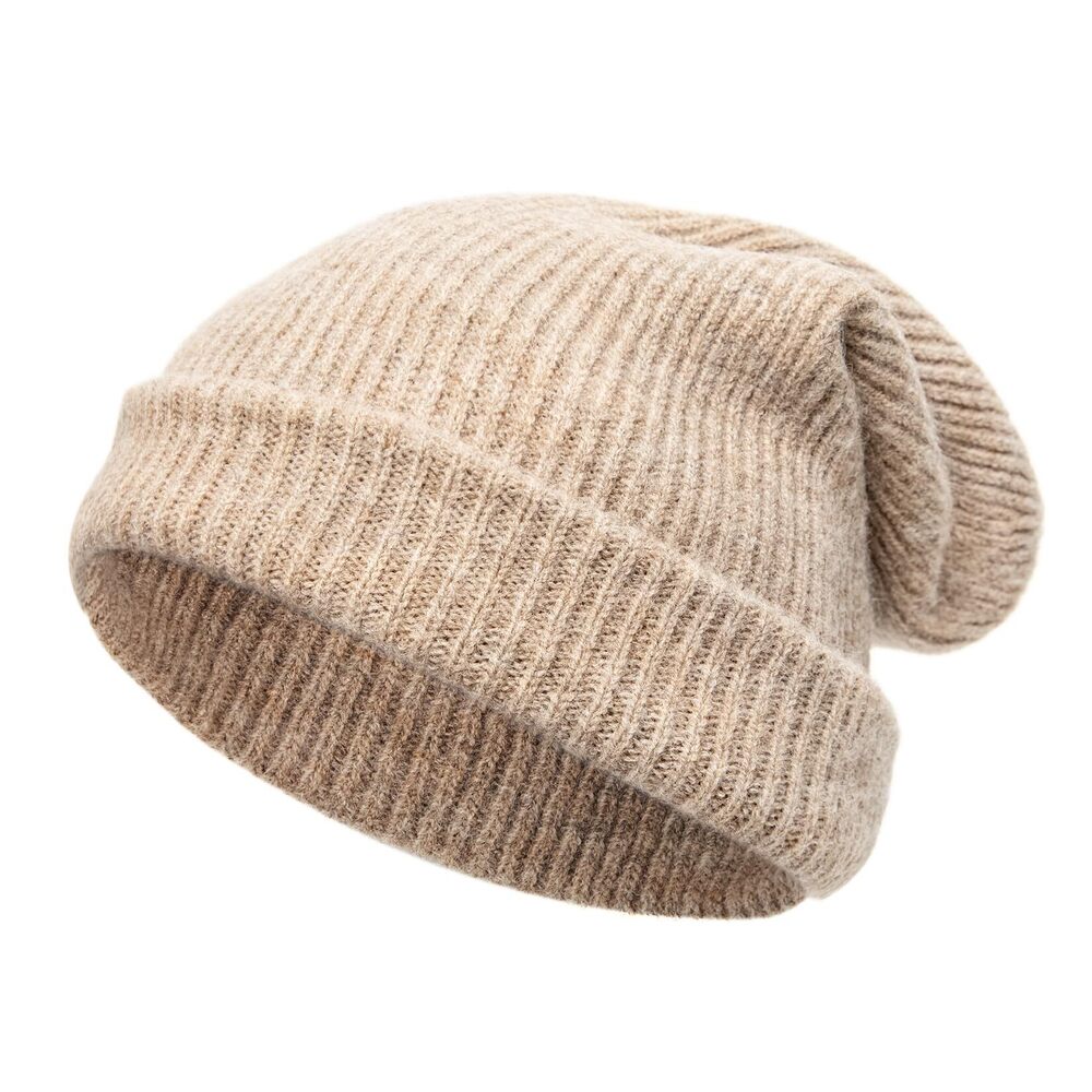 3021 Knitted Merino Wool Double-Sided Beanie and , Ultra Thick Soft Warm